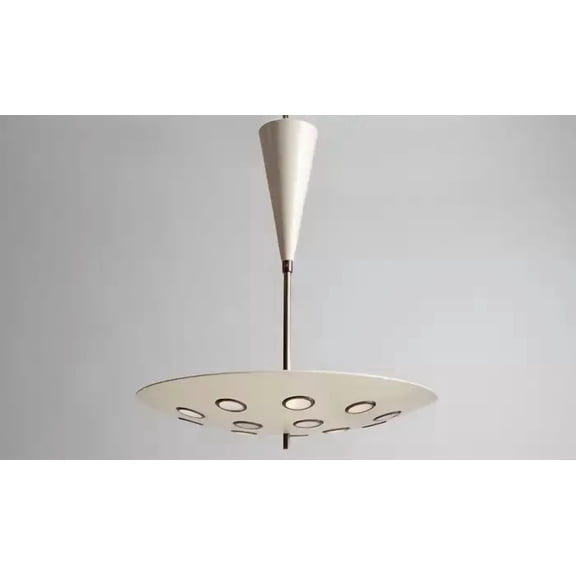 M H OVERSEAS 5-Light Dome Brass Circles Ceiling Flush Mount Light - Modern Pendant Disk Lamp for Contemporary Spaces