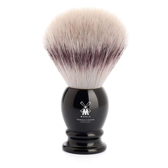 MHLE Classic Faux Ivory X-Large Silvertip Fiber Shaving Brush - Synthetic Luxury Shave Brush for Men, Rich Lather