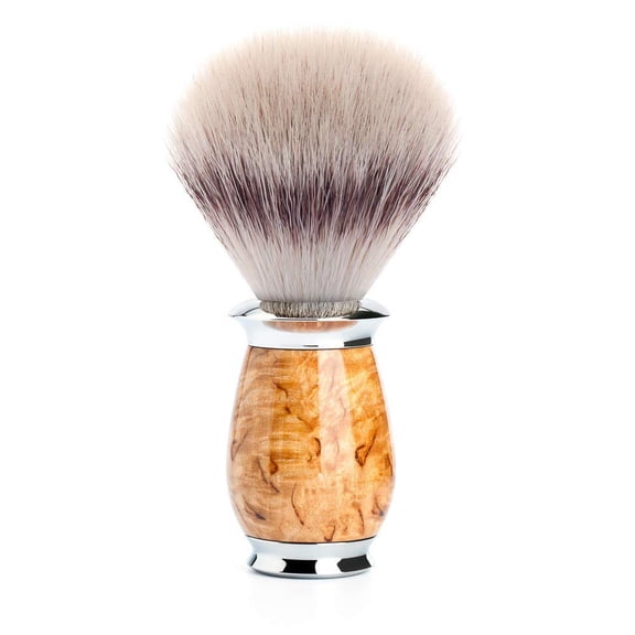 MHLE PURIST Karelian Masur Birch Silvertip Fiber Shaving Brush - Synthetic Luxury Shave Brush for Men, Rich Lather