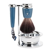 M HLE RYTMO 4-Piece Black Fiber 5-Blade Razor Modern Luxury Wet Shaving Set - Perfect for Every Day Use, Barbershop Quality Close Smooth Shave