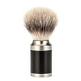 thumbnail image 1 of MÜHLE Rocca Stainless Steel Black Silvertip Fibre Shaving Brush, 1 of 2