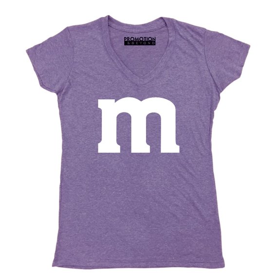 M Halloween Team Costume Funny Party Women's V-neck, M, Heather Purple
