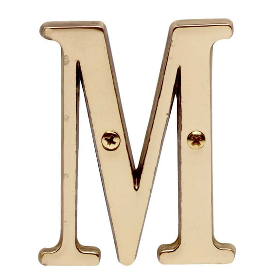 'M' House Letters Metal Brass Finish 3"x1.75" Renovator's Supply