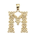 thumbnail image 1 of M" INITIAL IN CELTIC KNOT PATTERN YELLOW GOLD PENDANT NECKLACE WITH DIAMOND :  14K  Pendant with 22" chain, 1 of 1