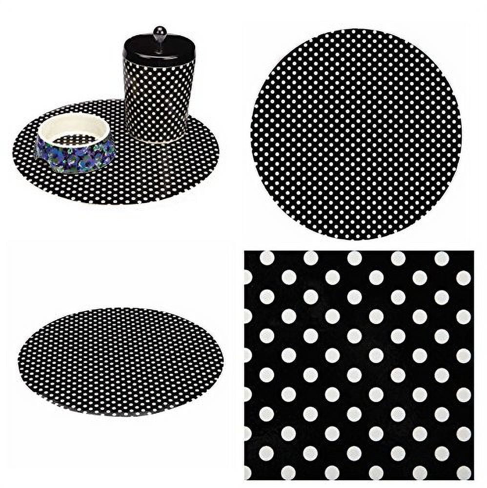M. Issac Mizrahi Floral Dot Dining Placemat Black Polka Dots Stain Resistant Mat