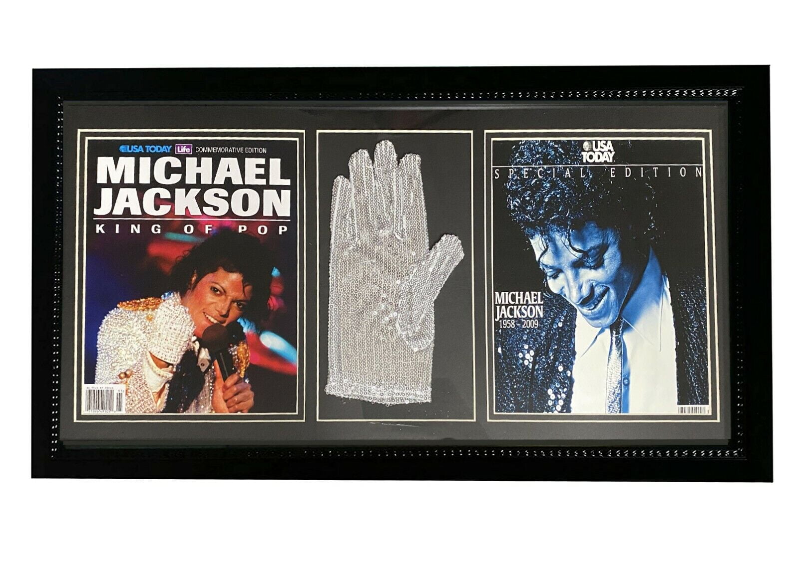M.Jackson King of Pop Special Frame USA Today Memorabilia Gloves