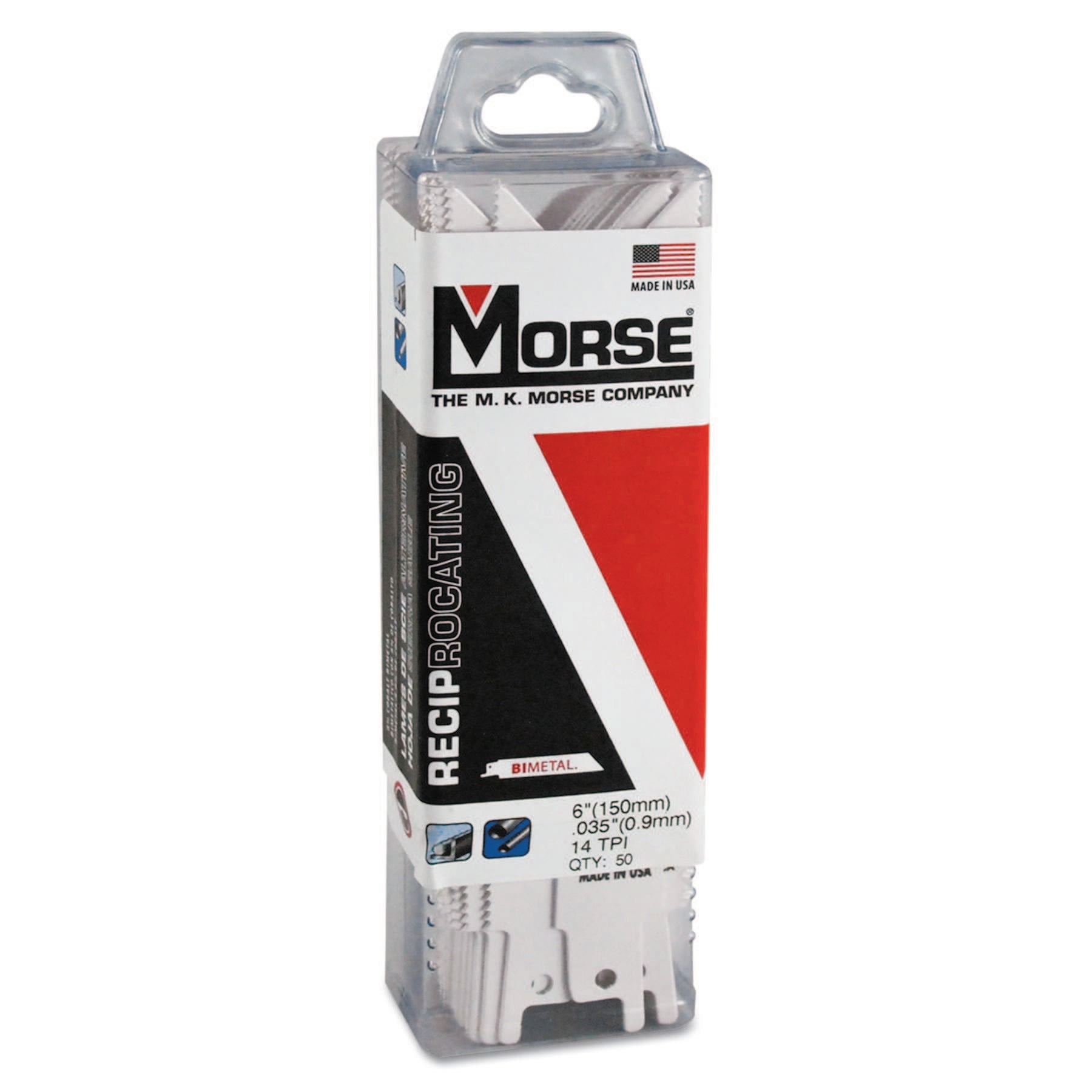 M.K. Morse Bimetal Reciprocating Saw Blades, 6 in x 3/4 in, 14 TPI, Most Metals