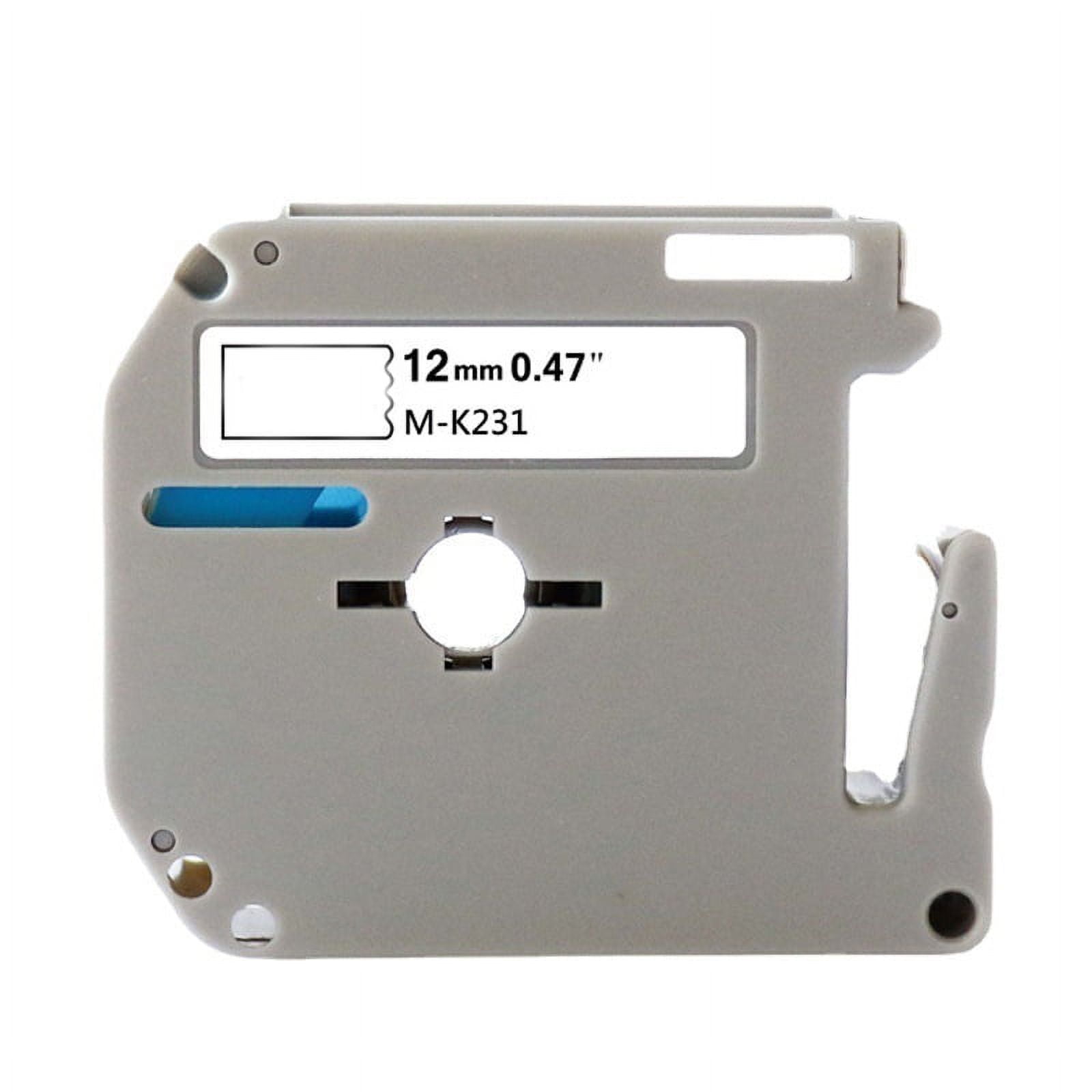 M K231 Thermal Label Tape Replacement 12mm Black On White Firm Sticking