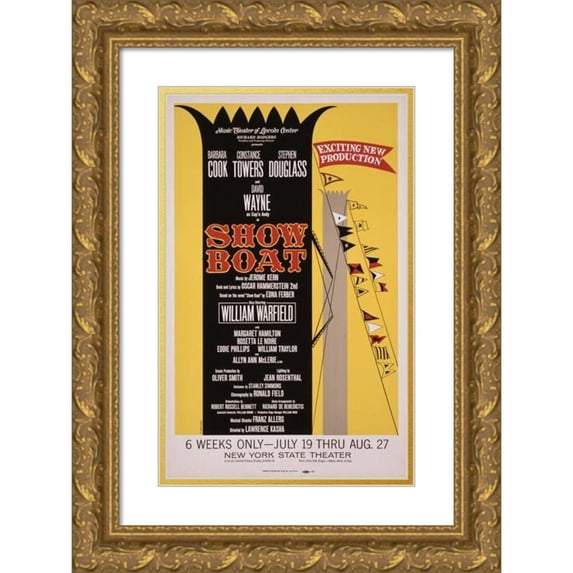 M. Koskinen 11x14 Gold Ornate Wood Frame and Double Matted Museum Art Print Titled - Showboat (1966)
