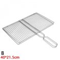 thumbnail image 1 of M/L Barbecue Grilling Basket Grill BBQ Net Steak Meat Fish Net Vegetable Silver Iron Mesh Clamp Barbecue Grilling Basket Grill, 1 of 8