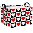 thumbnail image 1 of M Large Valentine's Day Gift Basket Empty Storage Organizer Kid Room Décor (Checkered Red And White Heart), 1 of 7