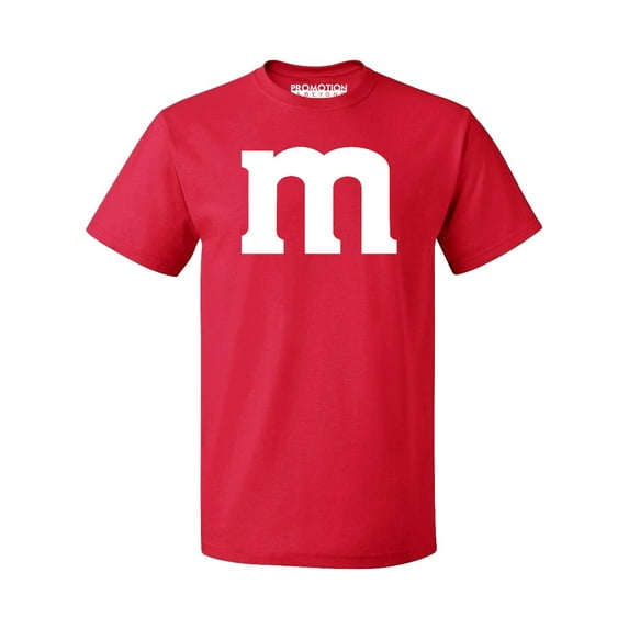 M Letter Funny Halloween Team Costume Men's T-shirt, 2XL, Red