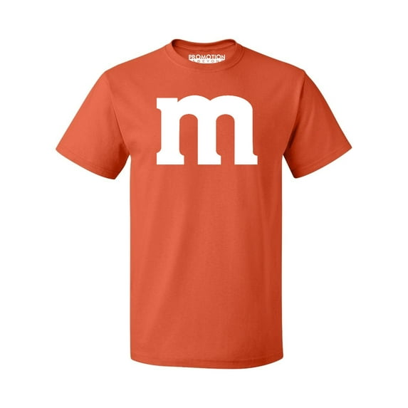 M Letter Funny Halloween Team Costume Men's T-shirt, XL, Orange