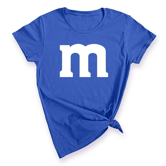 M Letter Funny Halloween Team Costume Women's T-shirt, 2XL, Royal