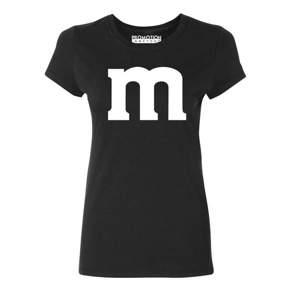 M Letter Funny Halloween Team Costume Women's T-shirt, M, Black