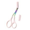 thumbnail image 1 of M Light Pink Titanium Eyebrow Scissors With Comb, 1 of 6