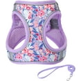 thumbnail image 1 of M Light Purple Flower Pattern Dog Harness and Leash Set,No Escape Puppy Harnesses for Training Walking，Breathable Adjustable Puppy Vest for Small Medium Dogs, Cats (Light Purple, M), 1 of 9