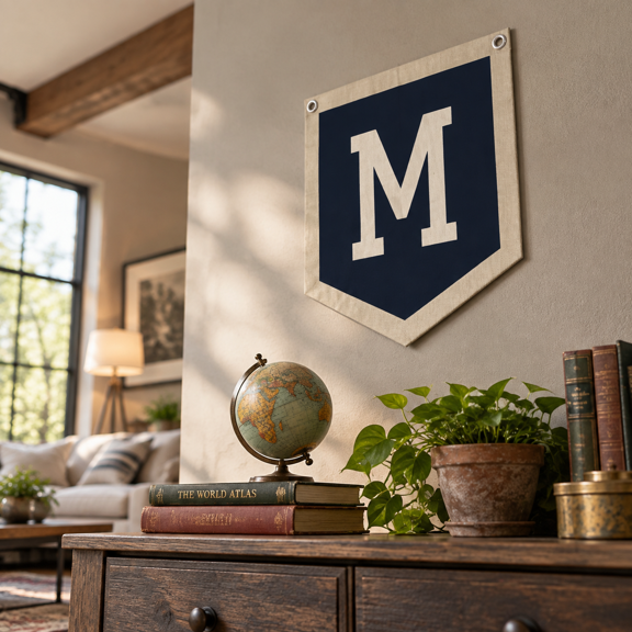 M Linen Vintage Alphabet Pennant Flag Wall Decor for ' Spaces