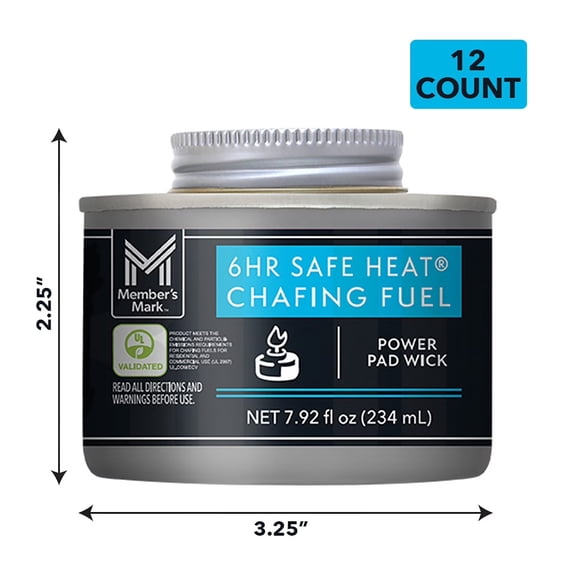 M M 6-Hour Safe Heat Chafing Fuel with PowerPad, 12 ct.