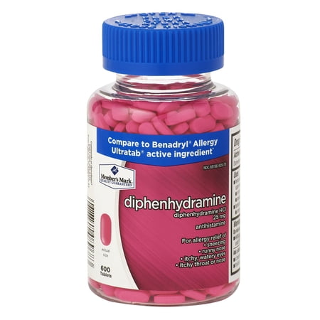 M.M Allergy Medicine 600 Tablets 25 mg Diphenhydramine Antihistamine Relief
