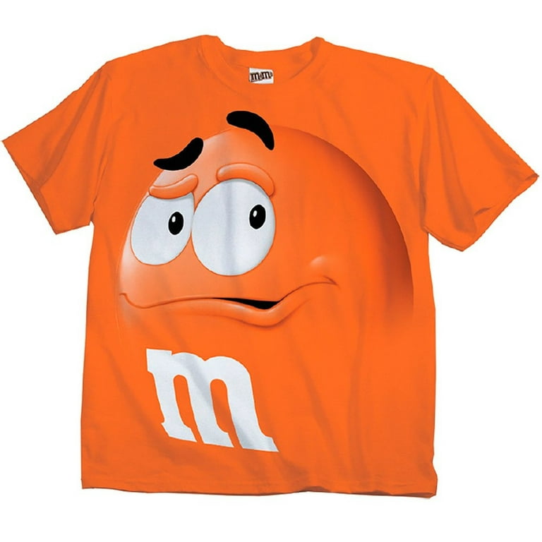 M&M M&M's Candy Silly Character Face T-Shirt (X-Small, Orange Face