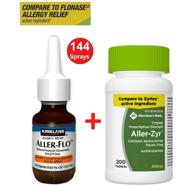 MM Cetirizine 200 Ct. + KS 1 Fluticasone Nasal Spray NonDrowsy