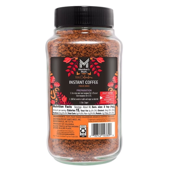 M M Colombian Instant Coffee, 12 oz.