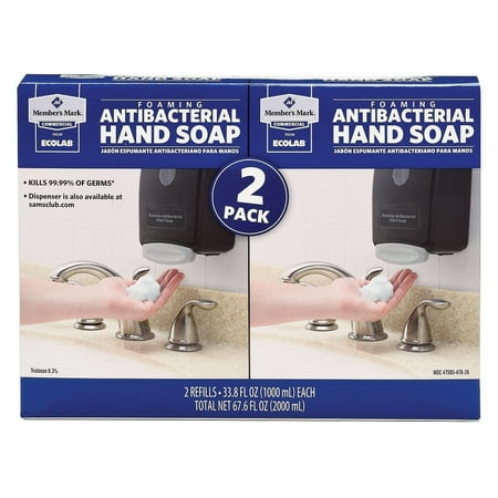 M.M Commercial Foaming Antibacterial Hand Soap 2 pack Refills, 33.8 Fl. oz