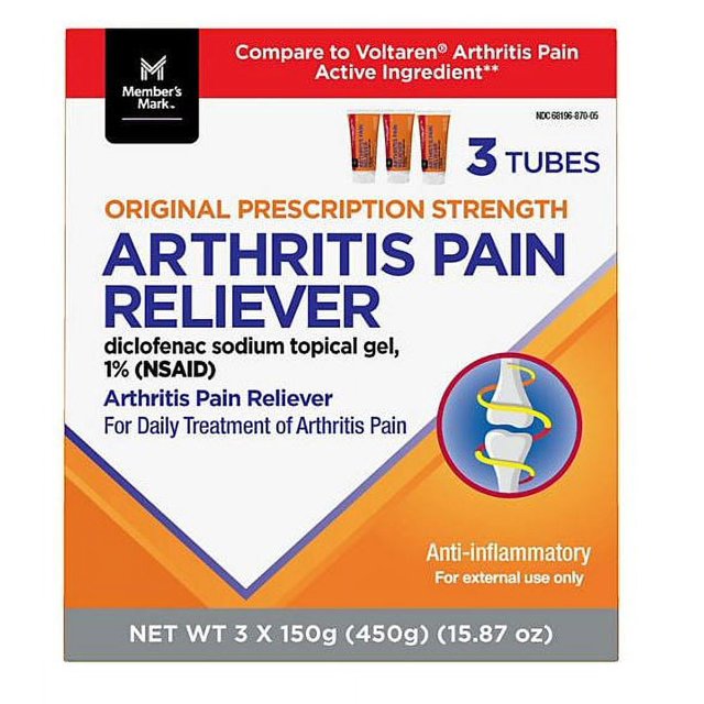 M.M. Diclofenac Sodium Topical Gel, 1 (NSAID) (150 mg., 3 pk