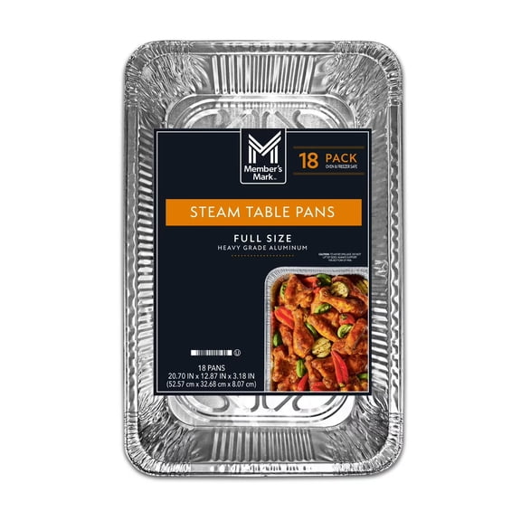 M M Full Size Aluminum Steam Table Pans, 18 ct.