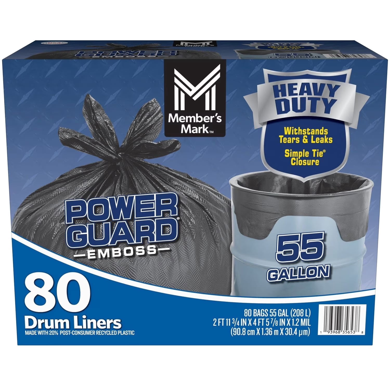 M M Heavy Duty 55-Gallon Drum Liner Trash Bags, 80 ct.