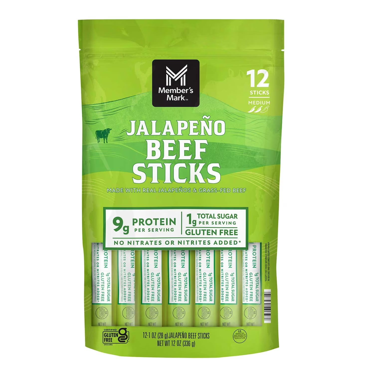 M M  Jalapeño Grassfed Beef Sticks, 1 oz., 12 pk.