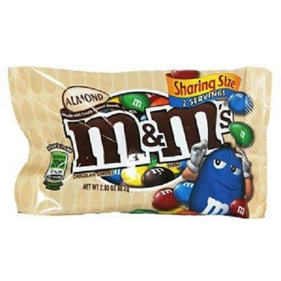 M&M, King Size Almond Chocolate, Count 18 (2.83 oz) - Chocolate Candy / Grab Varieties & Flavors