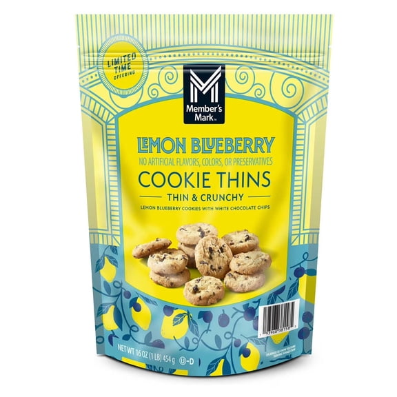 M M Lemon Blueberry Cookie Thins, 16 oz.