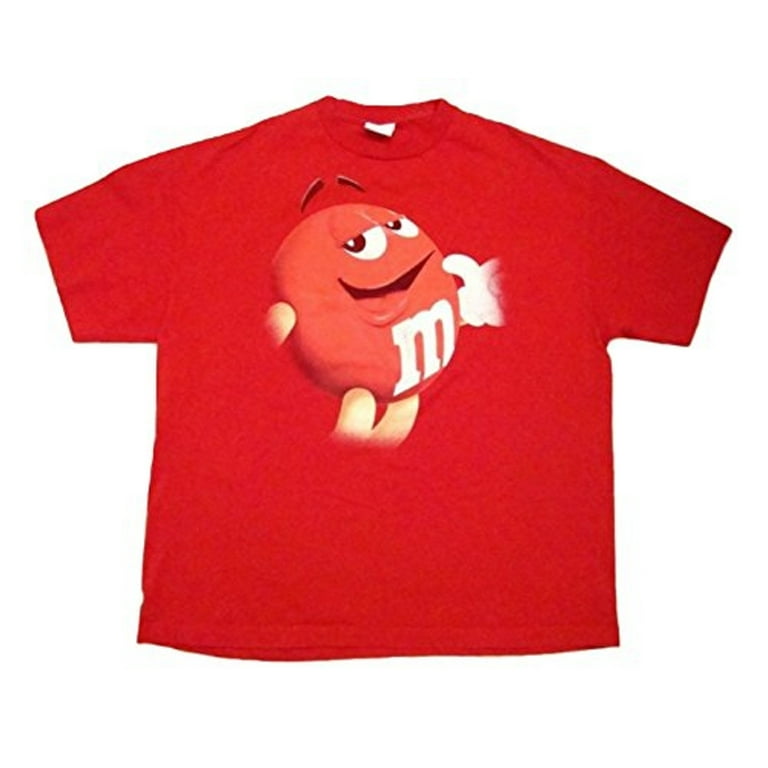 M M M M s Candy Red Silly Character Face Red Thumbs Up Adult Men T Shirt Size XXL XX Large Red Thumbs Up
