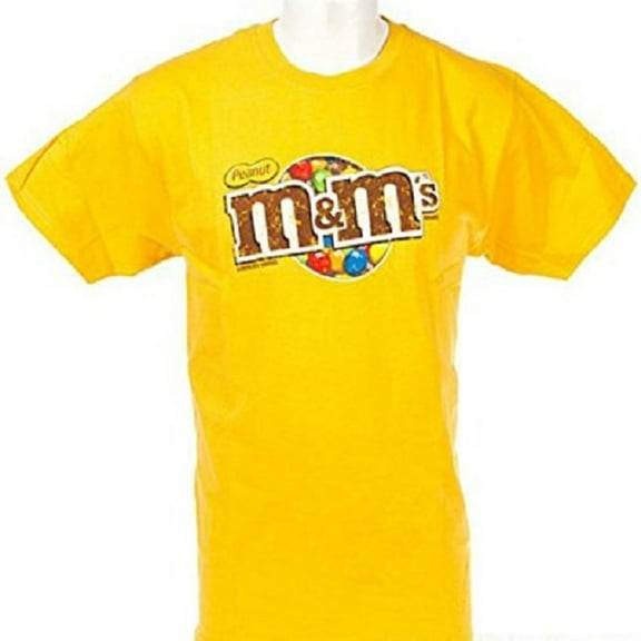 M&M M&M's Candy Silly Character Face Adult Men T-Shirt (Peanut Yellow Size XXL)