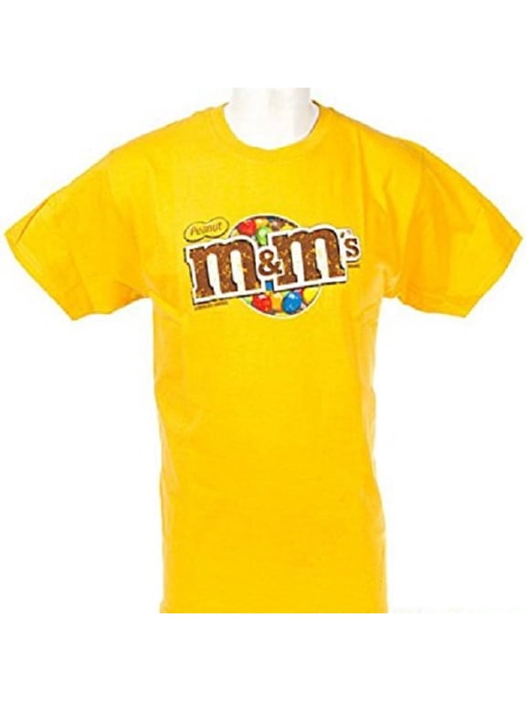 M&M M&M's Candy Silly Character Face Adult Men T-Shirt (Peanut Yellow Size XXL)
