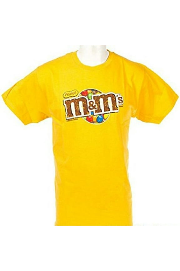 M&M M&M's Candy Silly Character Face Adult Men T-Shirt (Peanut Yellow Size XXL)