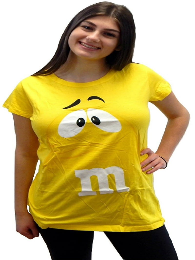M&M M&M's M&Ms Candy Yellow Silly Character Face T-Shirt Cap M&M M&M's M&Ms Candy Yellow Silly Character Face T-Shirt Cap