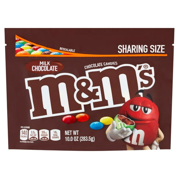 M & M MILK CHOCOLATE STAND UP POUCH 10OZ-