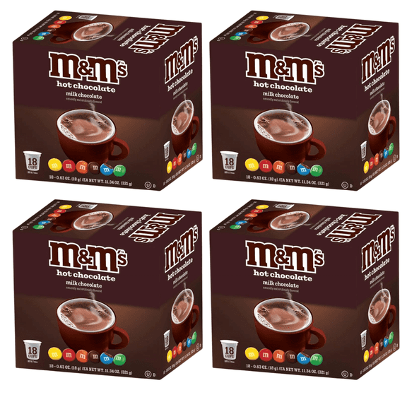 M&M Milk Chocolate Flavored Hot Cocoa Single Serve Cups (for Keurig) - 72 Count