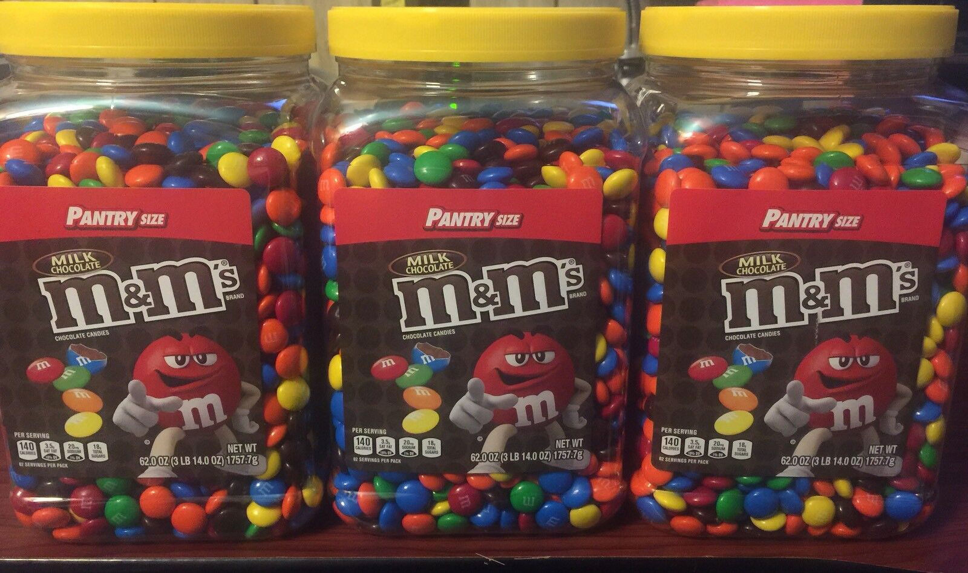 M&M Milk Chocolate PLAIN 11 Lbs Pounds 3 Bulk TUBS Candy Shell M&M's