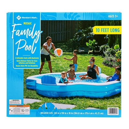 M.M Mosaic Inflatable Family Pool 120" x 110" x 18"