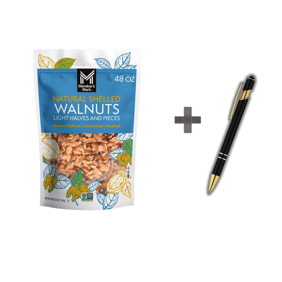 M M Natural Shelled Walnuts, 48 oz