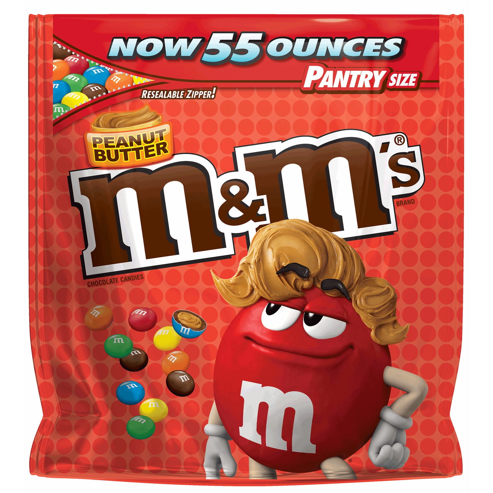 M&M's Chocolate Candies, Peanut Butter - 55.0 oz