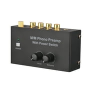 M/M Phono Preamp with Power Switch Ultra-compact Preamplifier with Level & Control RCA Input & Output 1/4 Inch TRS Output Interface