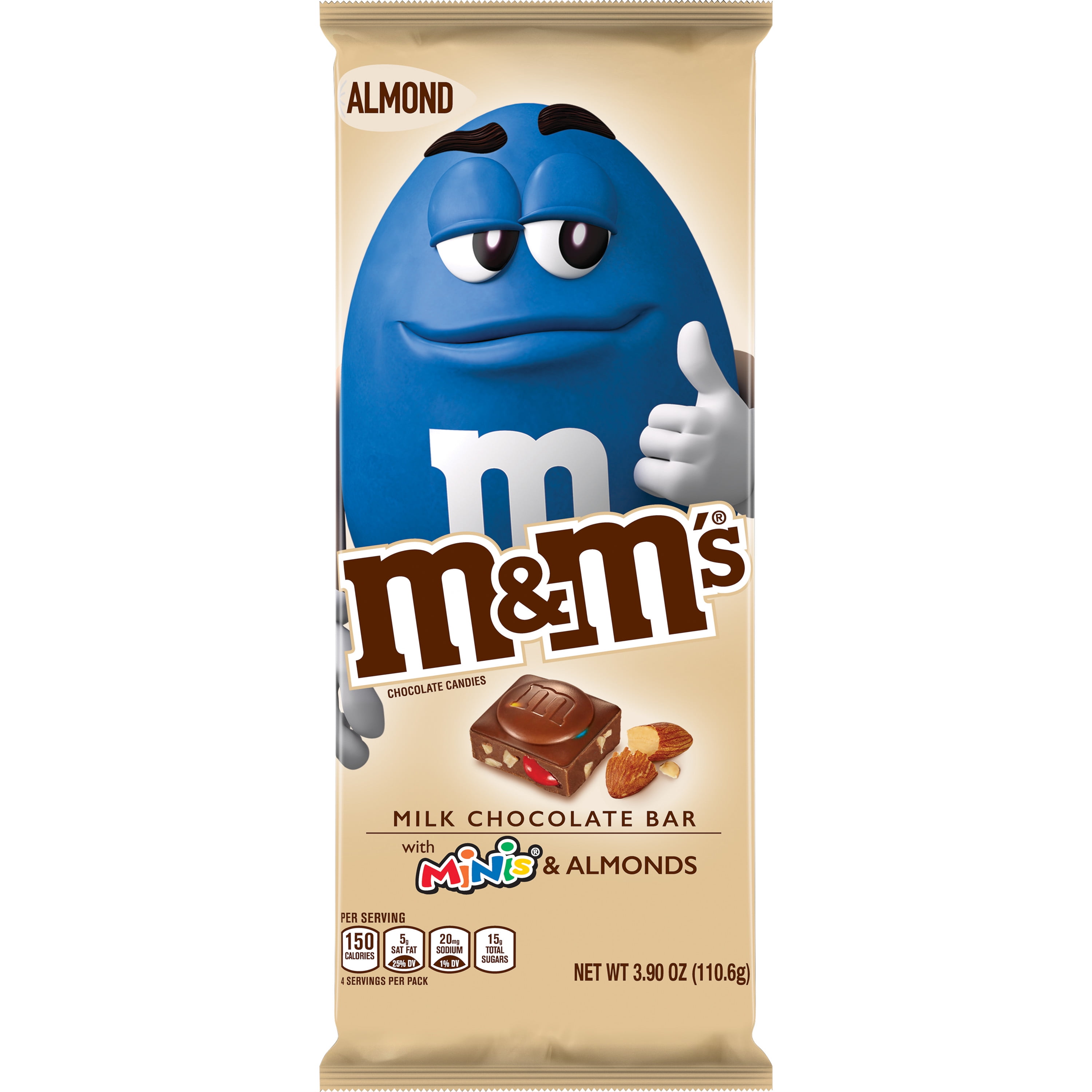 M&M'S Almond & MINIS Milk Chocolate Candy Bar, 3.9 Oz 