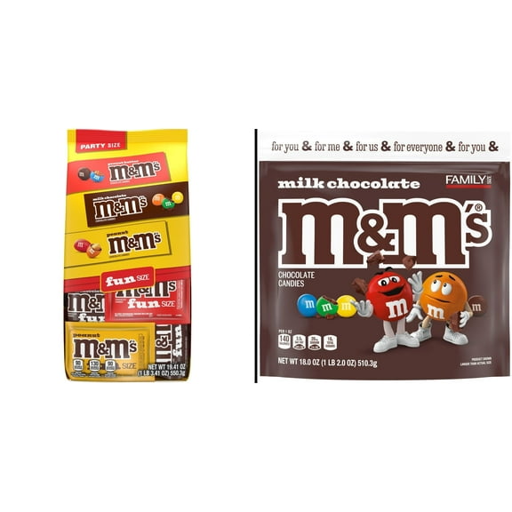M&M'S Assorted Fun Size Candy 19.41 oz & M&M'S Milk Chocolate Candy 18 oz