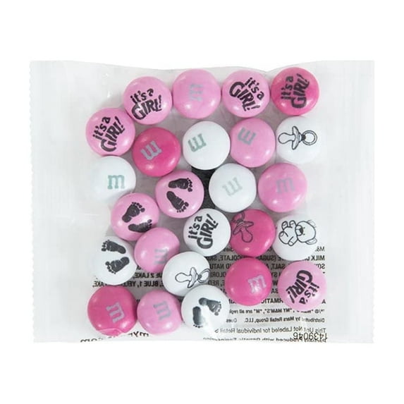 M&M'S Baby Girl Milk Chocolate Candy, Party Favor Packs, Set of 20