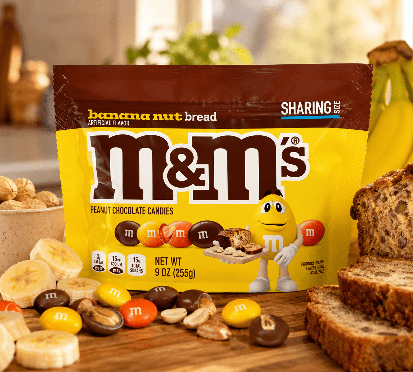 M&M'S Banana Nut Bread Peanut Chocolate Candies Sharing Size 9 oz
